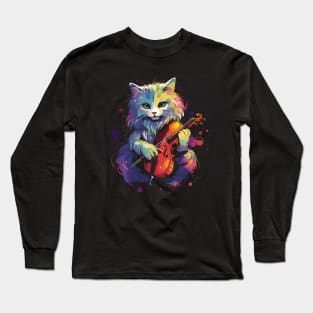 Ragdoll Playing Violin Long Sleeve T-Shirt